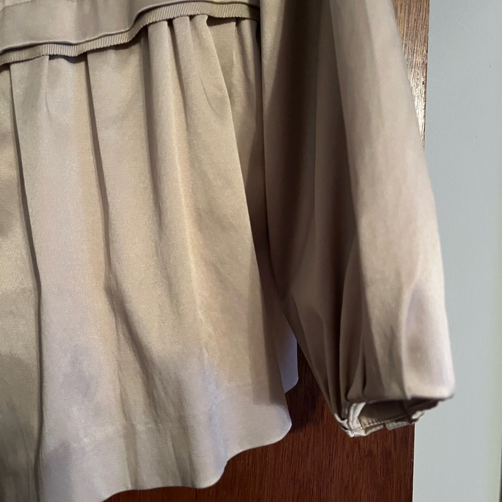 NY Collection Satin Beige Blazer - Picture 9 of 9